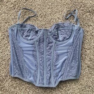 UO corset top in grey blue